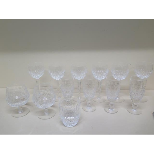 288 - A collection of 13 Waterford glass drinking glasses ranging from 19cm to 8.5cm - all good