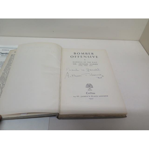 325 - Sir Arthur (Bomber) Harris - A signed 1947 Bomber Offensive Edition published by Collins and a signe... 