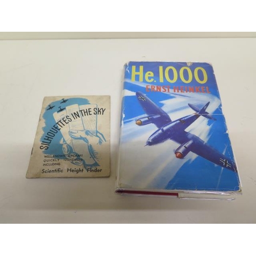 333 - He 1000 book by Ernst Heinkel and a Silhouettes in the Sky booklet with Scientific Height Finder