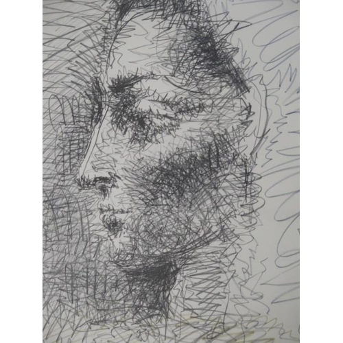 349 - Picasso Limited Edition lithograph 129/200 woman's head in profile Jacqueline Dino de Biasi framers ... 