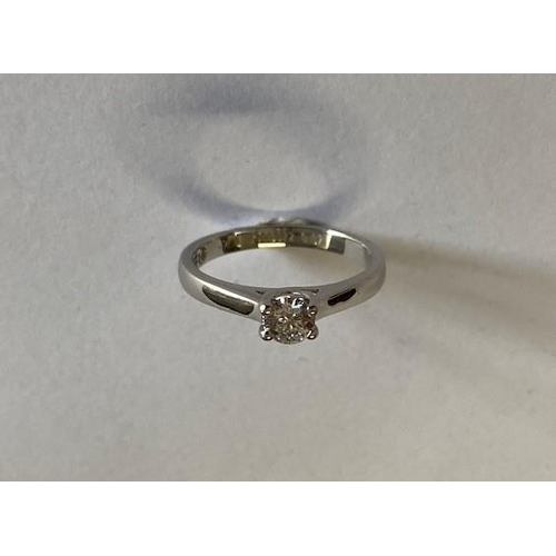 4 - A 950 platinum solitaire ring - Leo diamond, 0.35ct with Gemex report, natural diamond colour G, cla... 