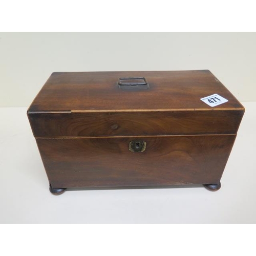 471 - A Georgian mahogany tea caddy with a mixing bowl - Width 27cm