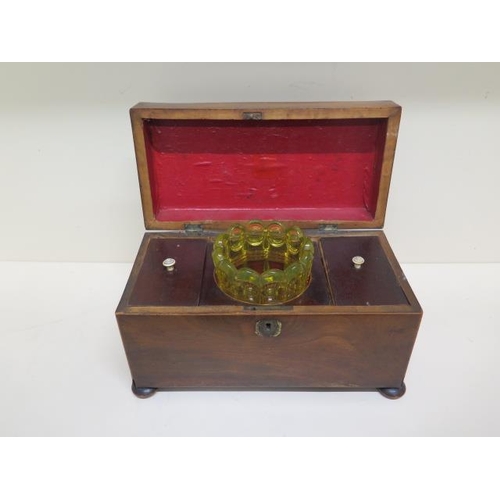 471 - A Georgian mahogany tea caddy with a mixing bowl - Width 27cm