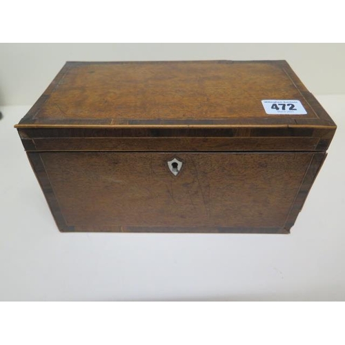 472 - A 19th century tea caddy with two internal compartments - Width 23cm