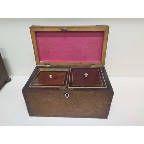 472 - A 19th century tea caddy with two internal compartments - Width 23cm