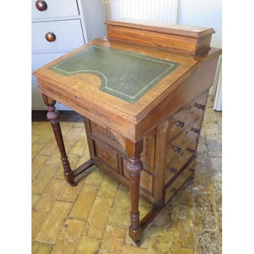 473 - A 19th century rosewood Davenport with a maple interior needing some restoration - Width 60cm x Heig... 