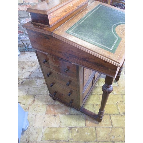 473 - A 19th century rosewood Davenport with a maple interior needing some restoration - Width 60cm x Heig... 