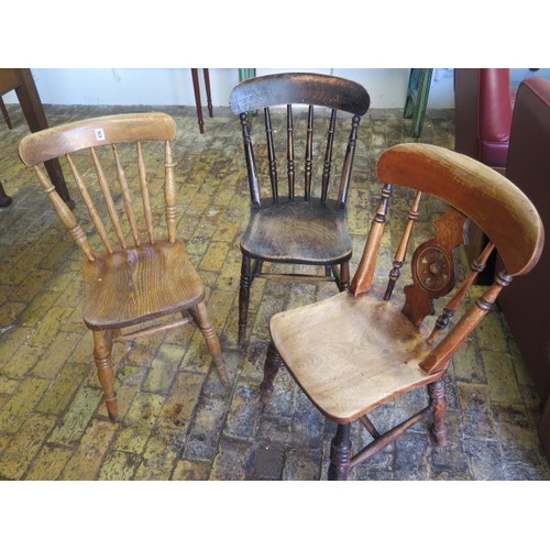 476 - Three 19th century Windsor chairs