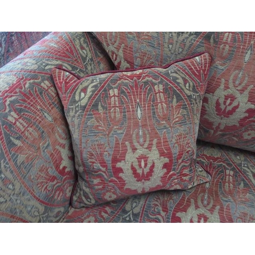 501 - A Duresta two seater Mayfair medium sofa in gold elite fabric - in good condition with scatter cushi... 