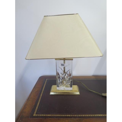 503 - A Nachtmann Crystal glass table lamp - Height 58cm - with shade - in good working condition