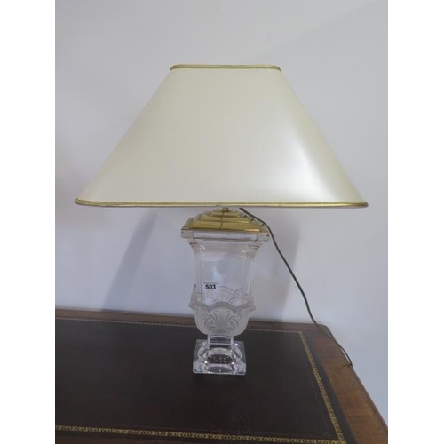 504 - A Nachtmann Crystal glass table lamp - Height 52cm - with shade - in good working condition