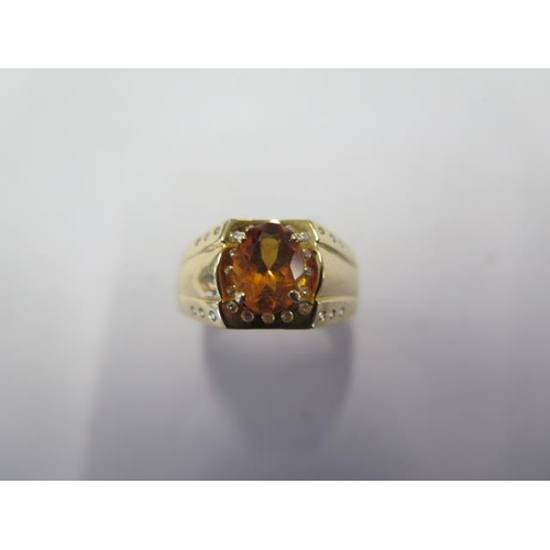 58 - A 585 14ct yellow gold Citrine ring size X - approx weight 7.6 grams