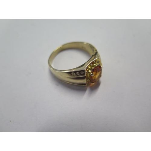 58 - A 585 14ct yellow gold Citrine ring size X - approx weight 7.6 grams