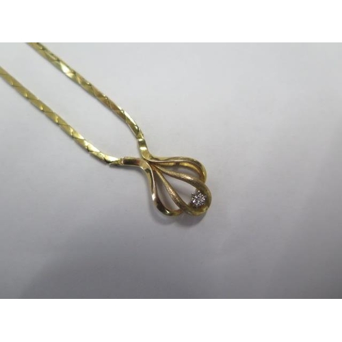 80 - A 9ct yellow gold diamond  necklace - Length 44cm - approx weight 9.7 grams - in good condition