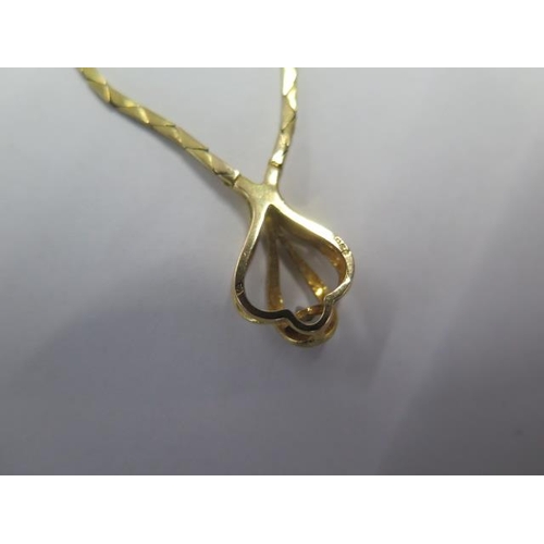 80 - A 9ct yellow gold diamond  necklace - Length 44cm - approx weight 9.7 grams - in good condition