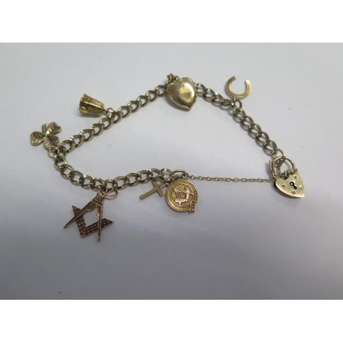 82 - A 9ct yellow gold charm bracelet approx weight 16 grams