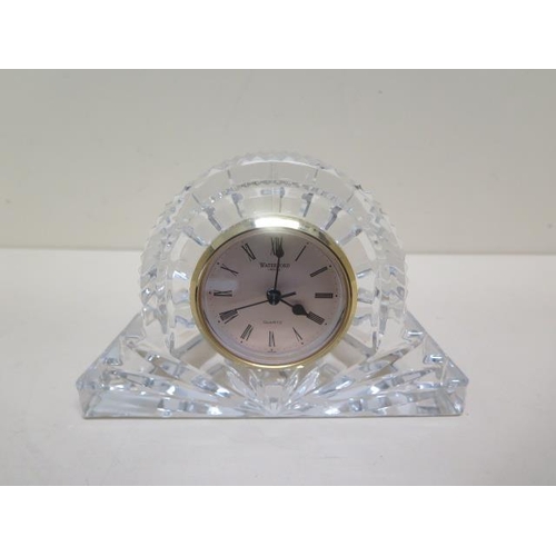 262 - A Waterford Crystal quartz mantle clock - Height 12cm, - working order, good condition