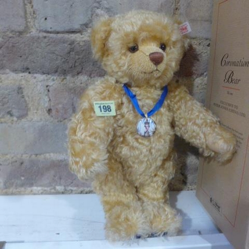 198 - A Steiff Coronation bear - boxed, as new - RRP £175