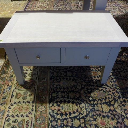 217 - A modern painted coffee table with two drawers - Width 90cm
