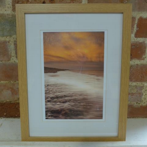 256 - A framed photograph beach scene - frame size 44cm x 34cm