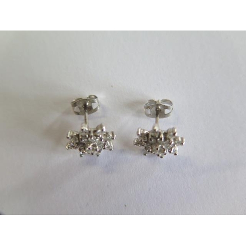 110 - A pair of white metal diamond snowflake earrings - 10mm wide, approx total weight 2 grams - and a pa... 