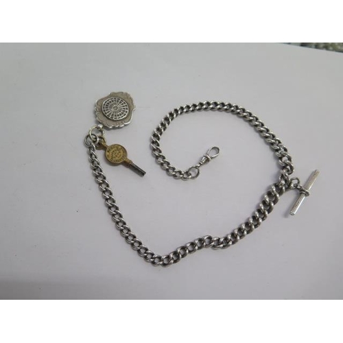 181 - A silver graduating watch chain - 4cm long - approx weight 5 grams - some general wear consistent wi... 