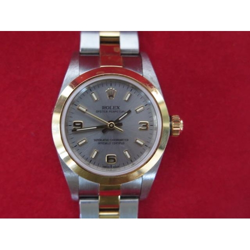 201 - A ladies Rolex bi metal oyster perpetual superlative chronometer 2000/2001 ladies bracelet wristwatc... 