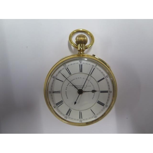 211 - A good quality 18ct yellow gold pocket watch by J Hargreaves and Co Liverpool - 55mm case - with sto... 