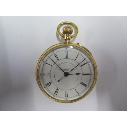 211 - A good quality 18ct yellow gold pocket watch by J Hargreaves and Co Liverpool - 55mm case - with sto... 