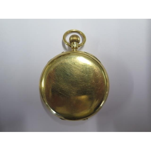 211 - A good quality 18ct yellow gold pocket watch by J Hargreaves and Co Liverpool - 55mm case - with sto... 