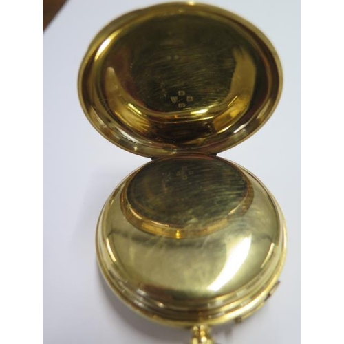 211 - A good quality 18ct yellow gold pocket watch by J Hargreaves and Co Liverpool - 55mm case - with sto... 