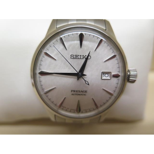 221 - A Seiko Presage cocktail automatic stainless steel gents bracelet wristwatch SRPC97J1 - in good cond... 