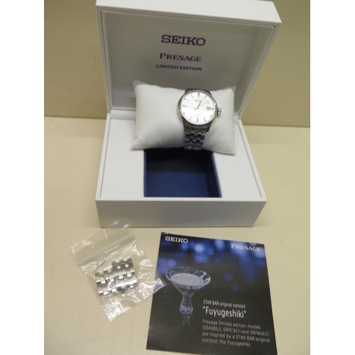 221 - A Seiko Presage cocktail automatic stainless steel gents bracelet wristwatch SRPC97J1 - in good cond... 