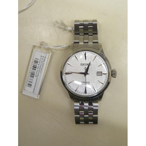 221 - A Seiko Presage cocktail automatic stainless steel gents bracelet wristwatch SRPC97J1 - in good cond... 