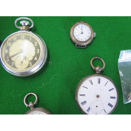 238 - A collection of 12 silver and base metal pocket watches including a wristwatch - none working