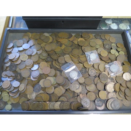 243 - A collection of coins mostly pennies and two Florins and a half crown