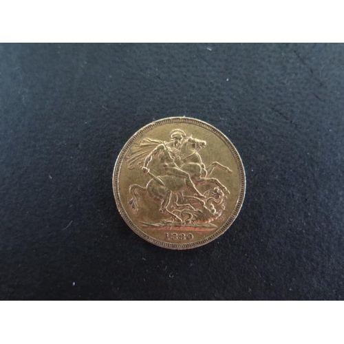 251 - A Victorian full gold sovereign dated 1880