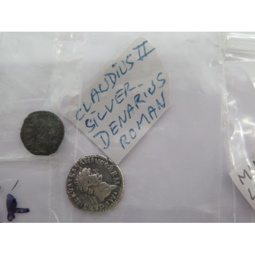 263 - A collection of 14 Roman silver coins including Claudius II silver Denarius