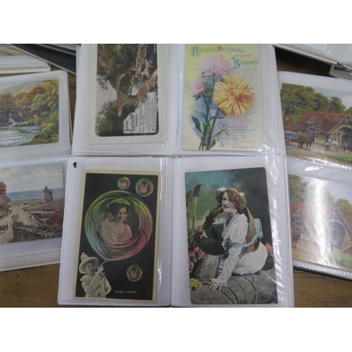 280 - A large collection of Victorian and later postcards in over 70 small folders and albums including ol... 