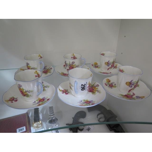 290 - A Shelley six place tea set R272101 - in good condition