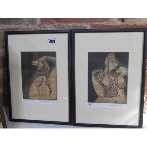409 - Katy Bailey - A pair of Limited Edition 1/95 prints - frame sizes 31cm x 22cm - both good