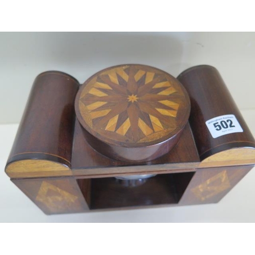 502 - A good quality Regency marquetry tea caddy - Width 26cm x Height 17cm - in very good condition