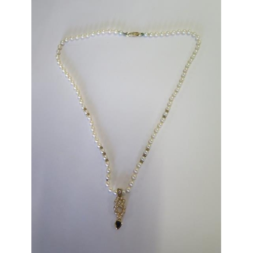 65 - A cultured pearl bead necklet consisting of 82 cultured pearls measuring from 3.6mm to 3.5mm diamete... 