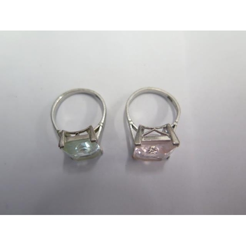 78 - Two 18ct white gold rings sizes G/H and I/G - approx weight 8.6 grams