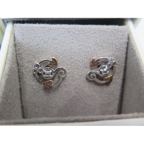 92 - A pair of Clogau silver tree of life earrings and a pair of Clogau silver and rose gold earrings( sl... 