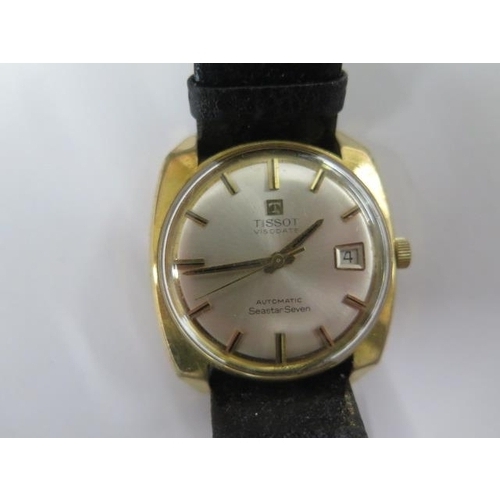 204 - A Tissot Visodate automatic Seastar Seven gold plated wristwatch - 34mm case - dial good, running, d... 