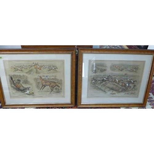 262 - A pair of prints of The Grand National, Liverpool - 72cm x 57cm - in maple frames