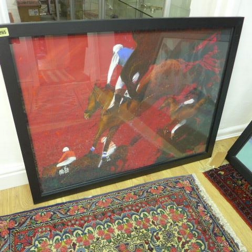 265 - Katy Bailey Pastel - A horse racing scene - 100cm x 67cm