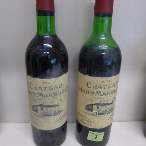 486 - Two bottles of Chateau Haut-Marbuzet red wine 1978 - levels good on one, slightly low on the other, ... 