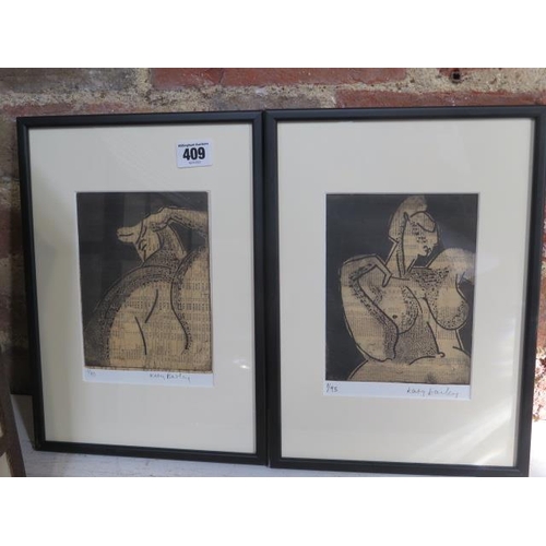 480 - Katy Bailey - A pair of Limited Edition 1/95 prints - frame sizes 31cm x 22cm - both good